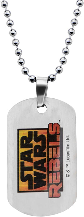 Star Wars Jewelry Boys' Rebel Chopper Dog Tag Chain Pendant Necklace, 16"