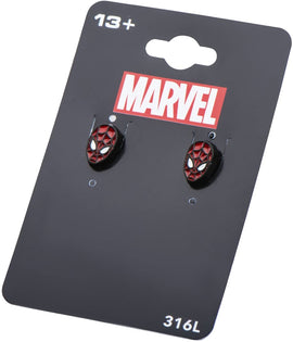 Marvel Comics Girls Spider Man Base Metal Face Stud Earrings, Red, One Size