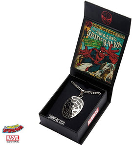 Marvel Comics Unisex Spider-Man Stainless Steel Chain Pendant Necklace, 24"