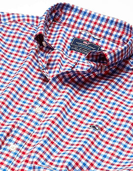 Vineyard Vines Men's Classic Fit Long-Sleeve Grouper On-The-go Performance Tucker Shirt