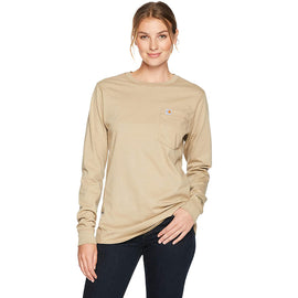 Carhartt Flame Resistant Womens Force Cotton Long Sleeve Crew T Shirt