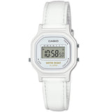 Casio Women's Classic Quartz Watch with Leather-Synthetic Strap, White, 14.8 (Model: LA-11WL-7ACF)