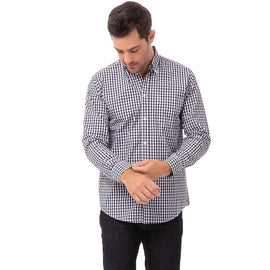 Chef Works Men's Gingham Dress Shirt
