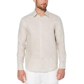 Cubavera Men's Long Sleeve 100% Linen Essential Shirt with Pintuck Detail