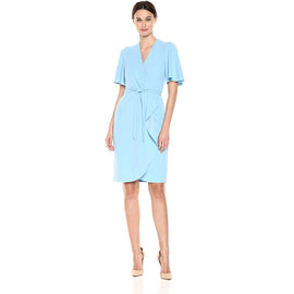 Donna Morgan Women's Crepe Faux Wrap Dress