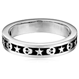 King Baby Men's Stackable Skull and Star Ring