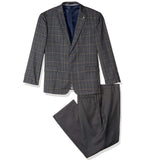 STACY ADAMS Men's 4-Piece Notch Lapel Plaid Vested Suit with 2 Pants
